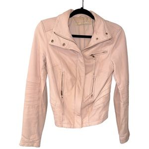 🦋 💫 Zara Womens Light Pink Leather Jacket